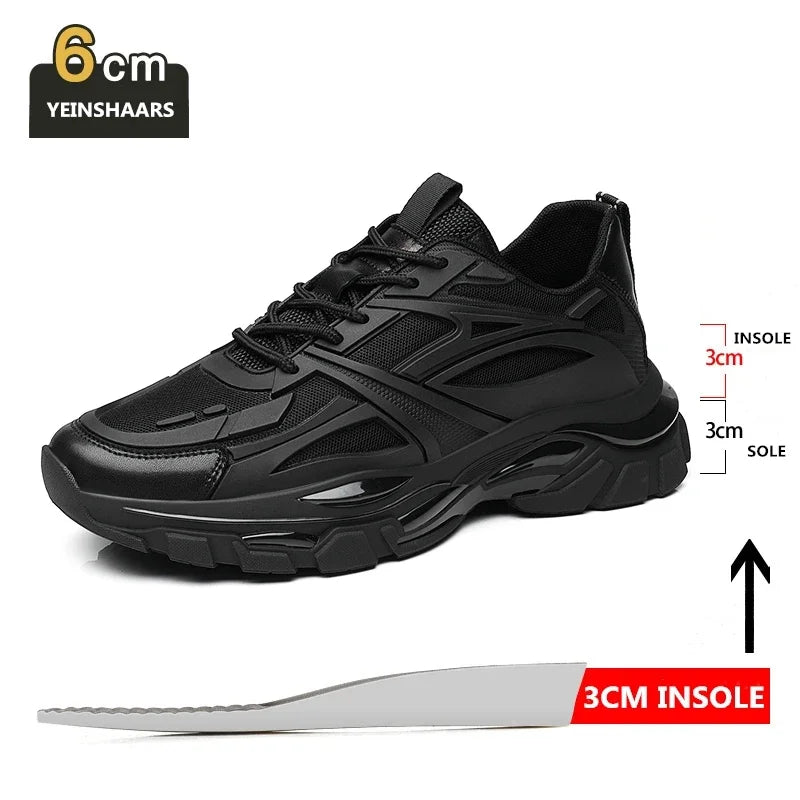 VIPOL Four Seasons Thick and height-increasing sports shoes, men's genuine leather mesh casual men's shoes, trendy shoes