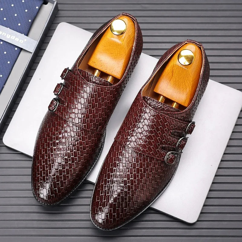 Knit Men's Leather Shoes Formal Business Dress Shoes for Men Classic Casual  Luxury Formal Shoes Derby Party Oxford Men Footwear