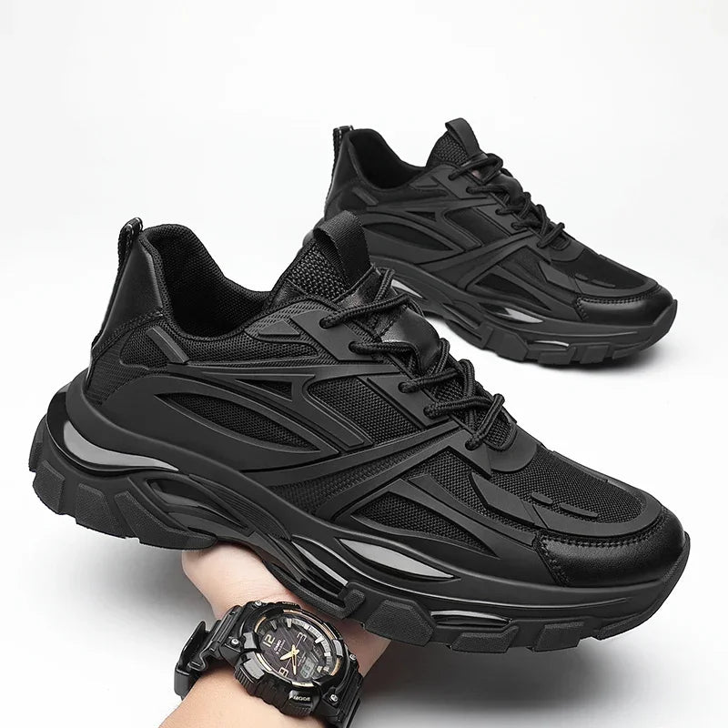 VIPOL Four Seasons Thick and height-increasing sports shoes, men's genuine leather mesh casual men's shoes, trendy shoes