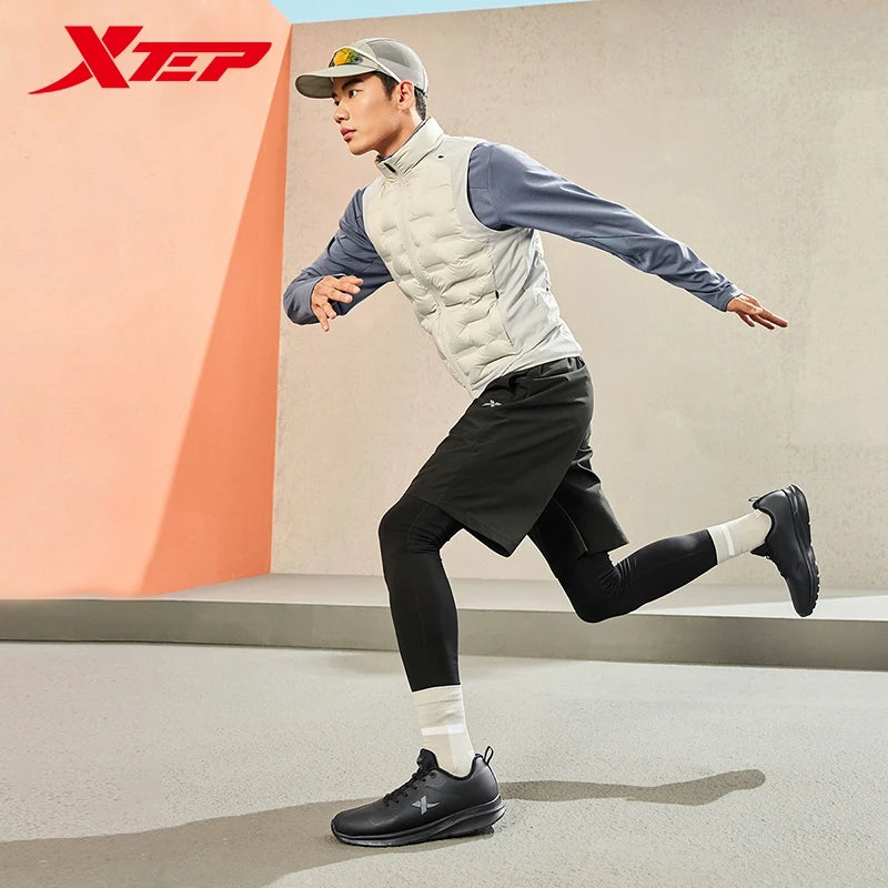 Xtep 9839 Two Cotton Version Men's Cotton Shoes 2024 Winter Synthetic Leather Soft Sole Lightweight Stable Sneakers 876419370045