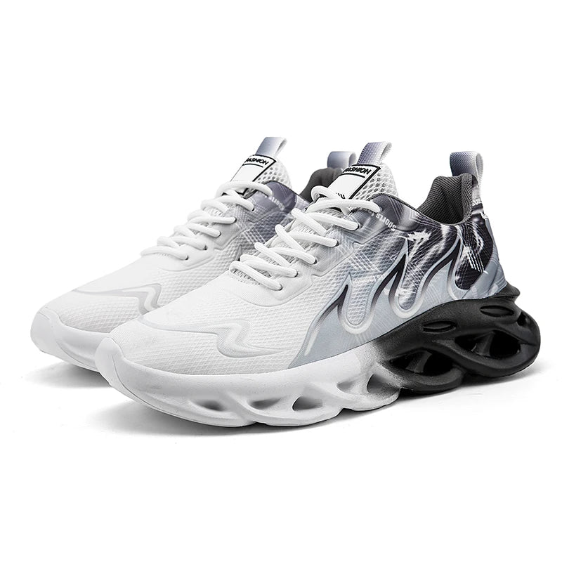 Summer Unisex Running Shoes Men Women Lightweight Mesh Breathable Comfortable Flat Soft Tennis Shoes Lace-up Sneakers Man 36-46