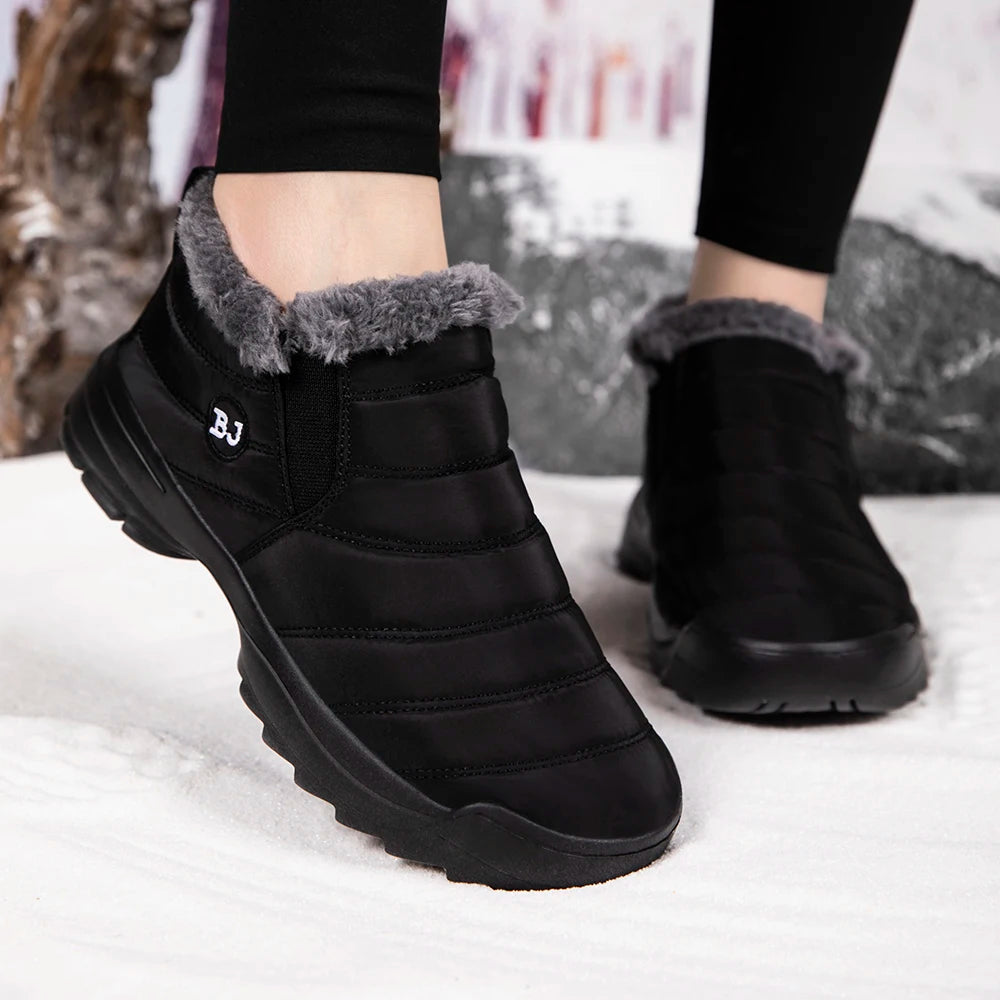 Women's Plush Thick-Soled Boots, Women's Shoes, Women's Waterproof Boots, Winter Fashion Snow Boots, Women's Boots 2025 New Model