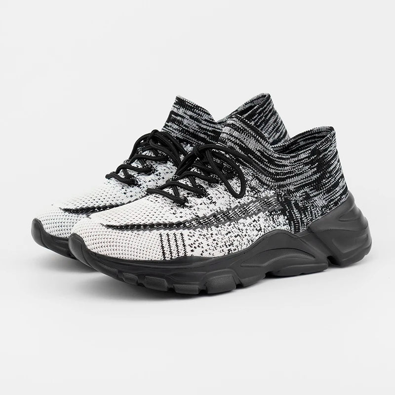 2025 New Men's Knitted Loafers Fashion Ethnic Style Casual Running Shoes Comfortable Lightweight Breathable Men's Cloth Shoes