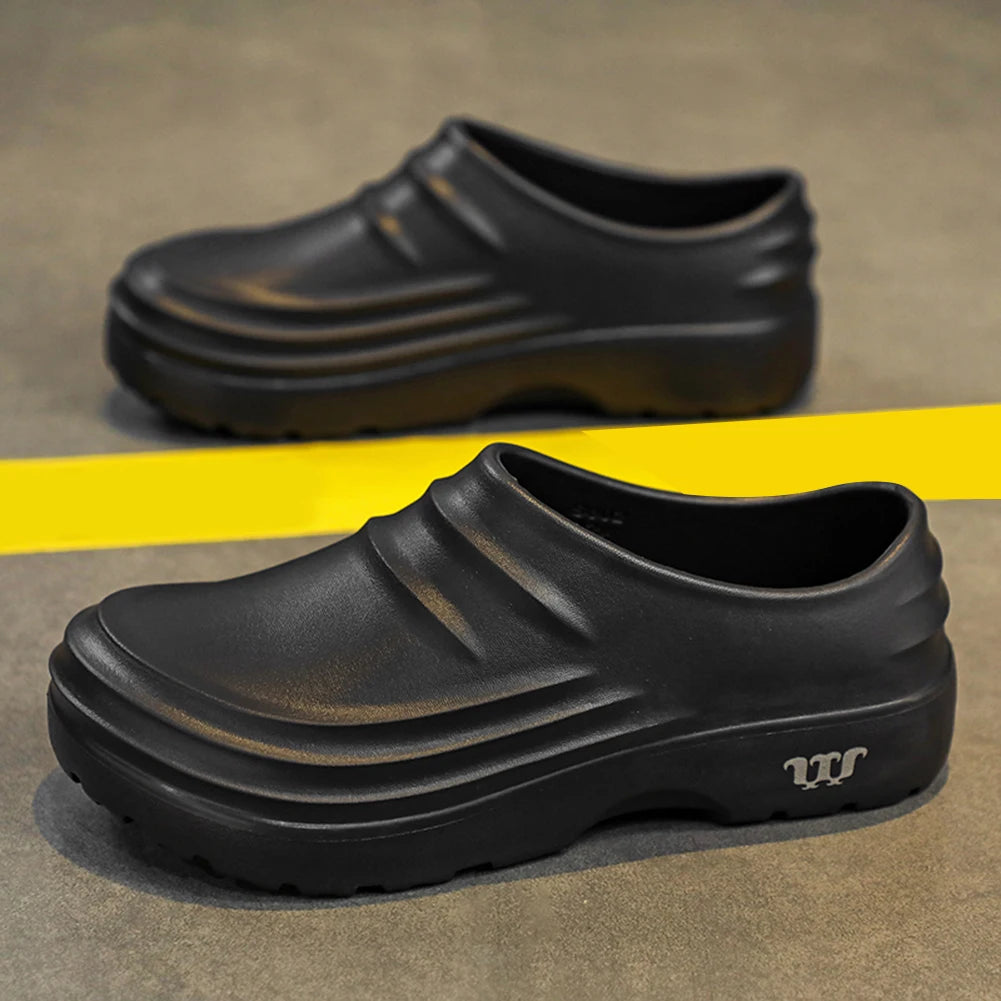 Chef Shoes Thickened Work Loafers Waterproof Warm Lined Nurse Shoes Lightweight Unisex Garden Shoes Oil Proof for Men Women