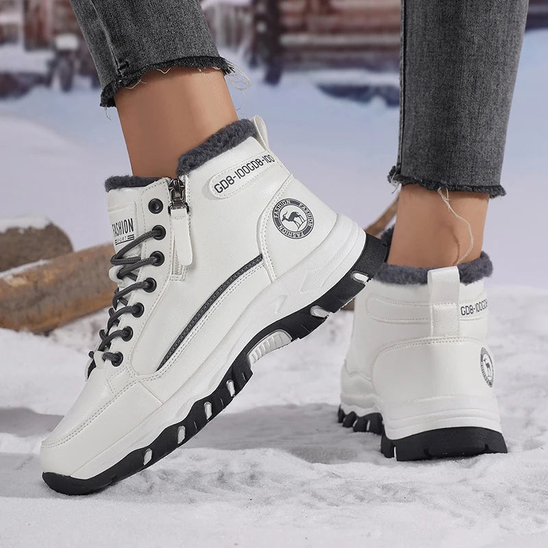 TUINANLE Women Shoes Winter Plush Keep Warm Platform Snow Shoes Female Non Slip Outdoor Waterproof Walking Sneakers Zapatillas