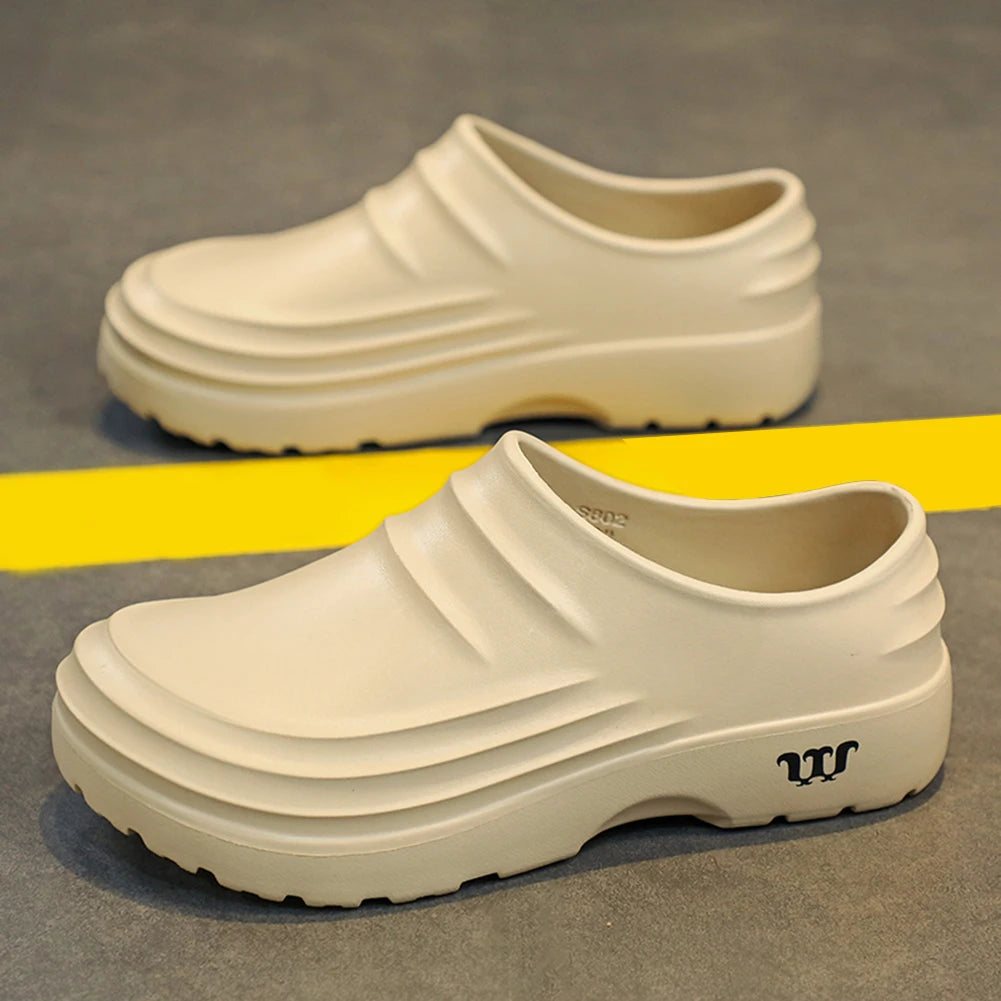 Chef Shoes Thickened Work Loafers Waterproof Warm Lined Nurse Shoes Lightweight Unisex Garden Shoes Oil Proof for Men Women