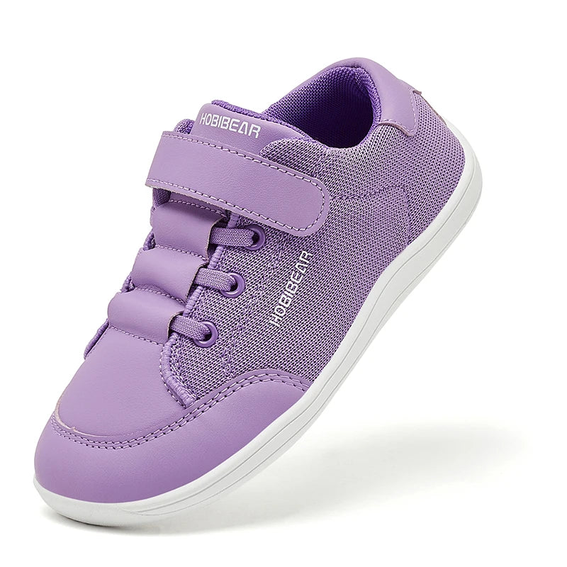 HOBIBEAR Mesh Barefoot Shoes Boys Girls Wide Toe Sneaker Zero Drop Walking Shoes(Toddler Little Big Kid)