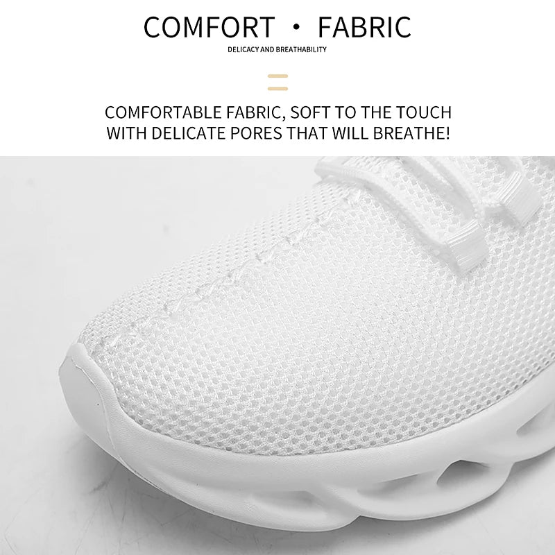 Men Sports Running Black Jogging Shoes Casual Sneakers Outdoor Breathable Mesh For Women Light Shock-absorption Black Tennis