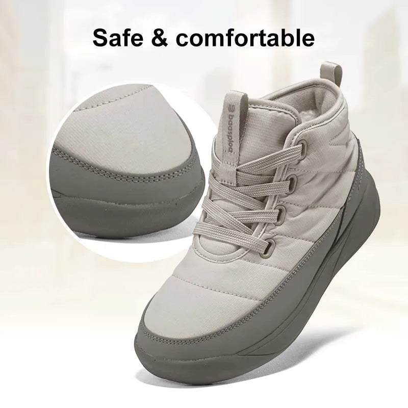 Baasploa Women Cottton Boots New Soft Warm Plush Female Winter Casual Shoes Comfort Non-Slip Resistant Ourdoor Walking Sneakers