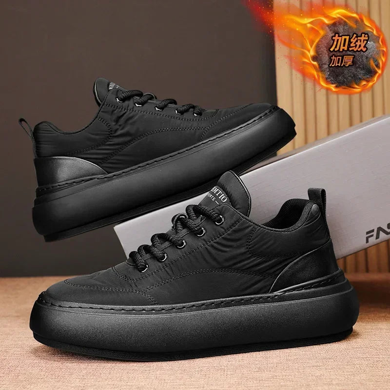 Men Fashion Waterproof Snow Cotton Shoes  Winter New Soft Sole Vulcanized Warm Shoes with Plush Man Shoes Zapatillas Hombre