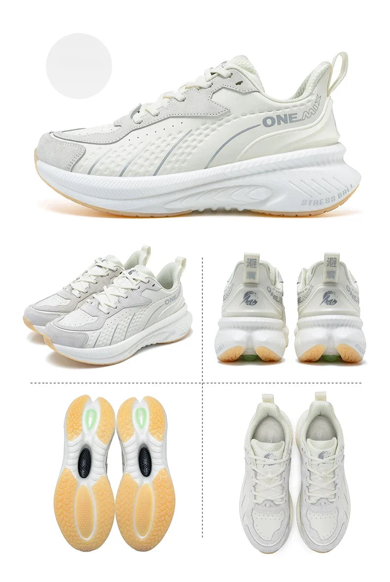 ONEMIX Winter Running Shoes for Men Leather Warm Sport Shoes Wear-resistant Female Jogging Training Shoes Black Walking Sneakers