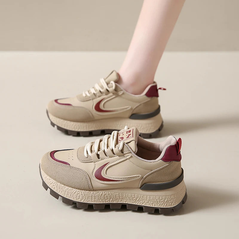 Fashionable and casual thick sole 2025 new hot selling versatile running shoes for women's fashion, increasing height