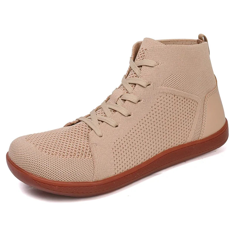 Unisex Fashion Wider Shoes Mens Minimalist Barefoot Shoes Male Breathable Mesh High Top Barefoot Shoes Outdoor Athletic Sneakers