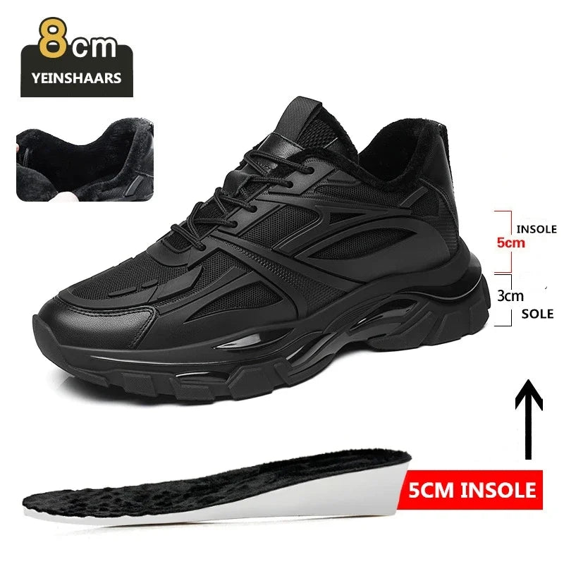 VIPOL Four Seasons Thick and height-increasing sports shoes, men's genuine leather mesh casual men's shoes, trendy shoes