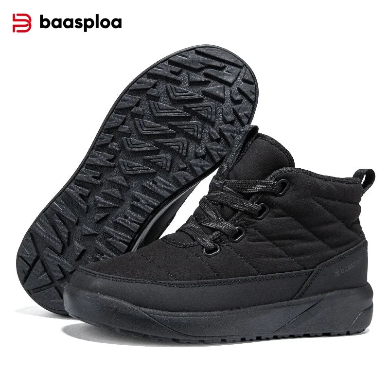 Baasploa Women Cottton Boots New Soft Warm Plush Female Winter Casual Shoes Comfort Non-Slip Resistant Ourdoor Walking Sneakers