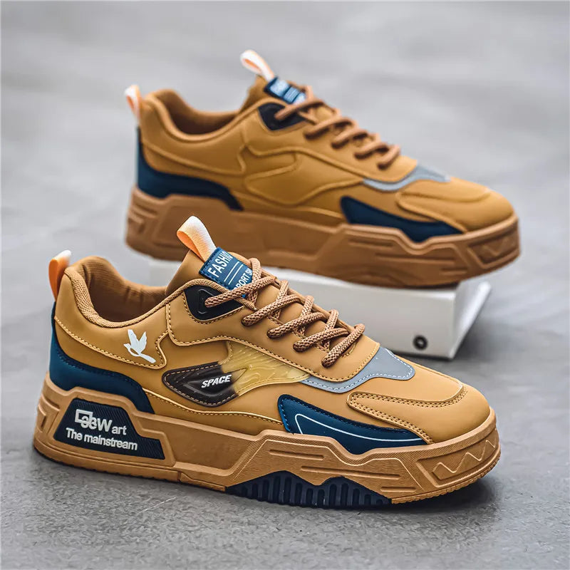 2024 Autumn New Casual Sports Shoes Men's Leather Low-Top Fashion Trend Easiest for Match Running Shoes Men's Skateboard Shoes Suitable for Outdoor Sports