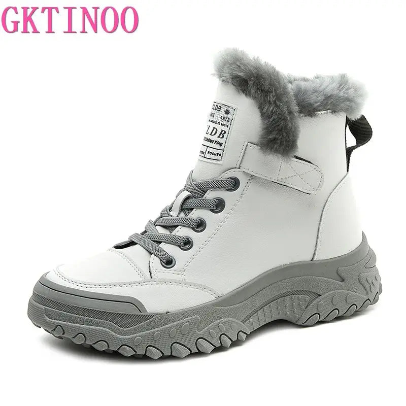 GKTINOO Winter Platform Shoes for Women 2025 Designer Luxury Sneakers Plush Sports Shoes Flats Snow Ankle Boots Tennis Female