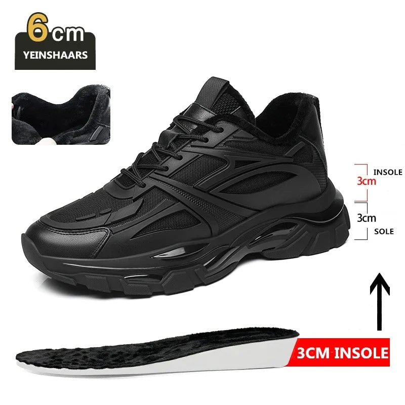 VIPOL Four Seasons Thick and height-increasing sports shoes, men's genuine leather mesh casual men's shoes, trendy shoes
