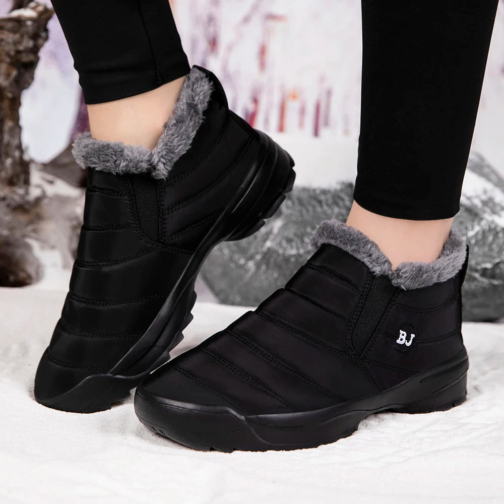 Women's Plush Thick-Soled Boots, Women's Shoes, Women's Waterproof Boots, Winter Fashion Snow Boots, Women's Boots 2025 New Model