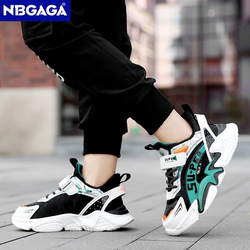 Sport Kids Leather Sneakers Four Season Boys Casual Shoes Non Slip Children Fashion School Walking Running Shoes Size 28-39