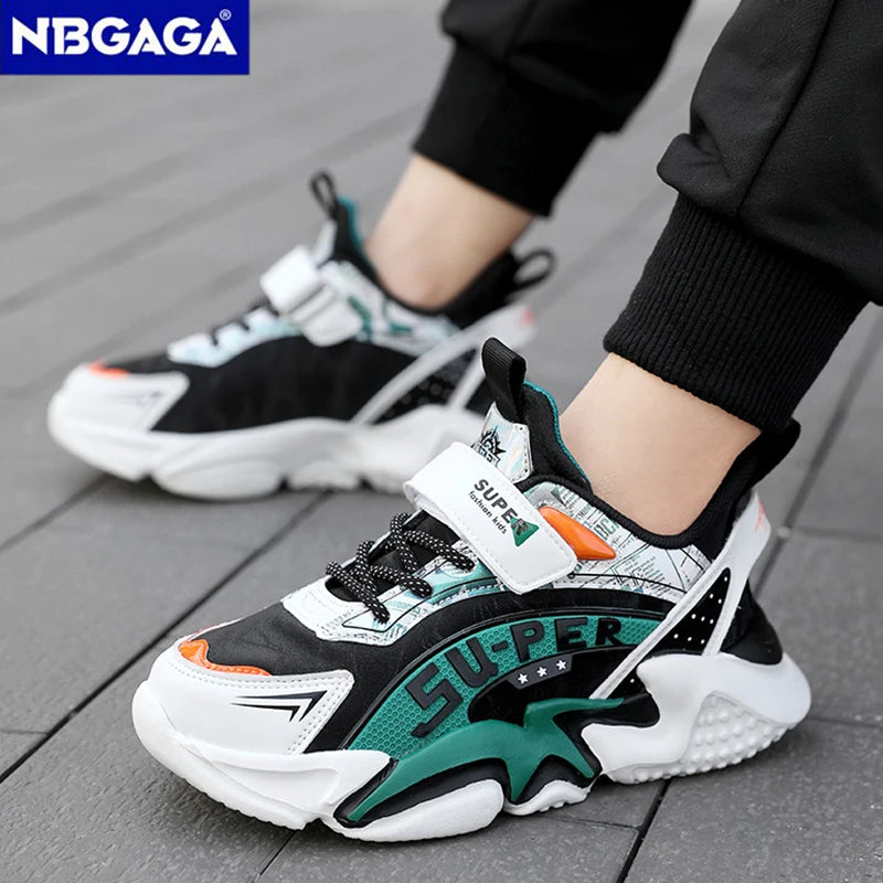 Sport Kids Leather Sneakers Four Season Boys Casual Shoes Non Slip Children Fashion School Walking Running Shoes Size 28-39