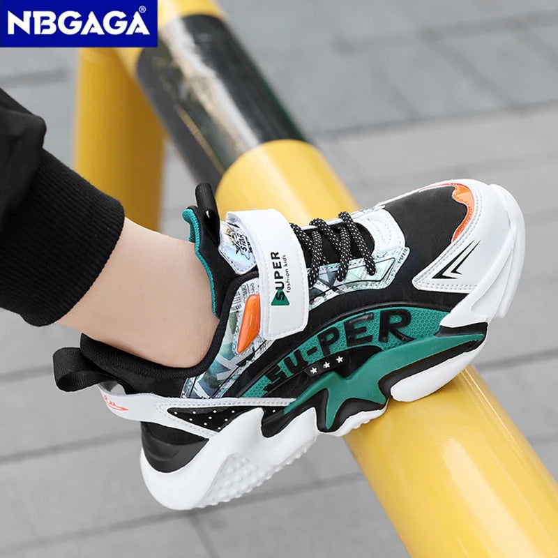 Sport Kids Leather Sneakers Four Season Boys Casual Shoes Non Slip Children Fashion School Walking Running Shoes Size 28-39