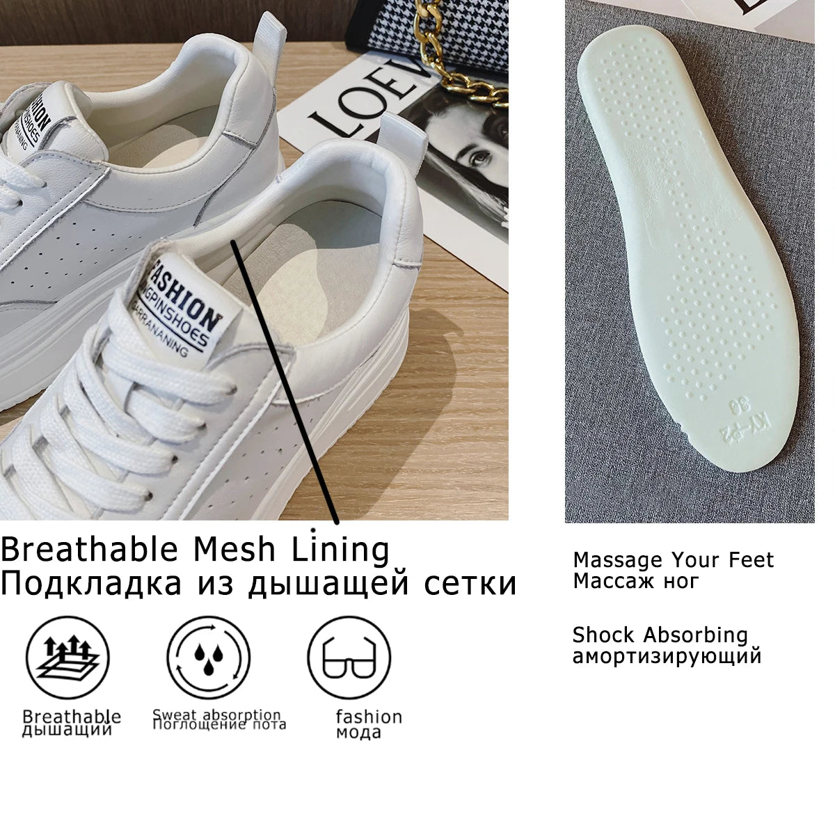 Fujin 8cm Genuine Leather Women Casual Shoes Chunky Sneakers Platform Wedge Heel Women Leisure Shoes Fall Winter Sneaker Women