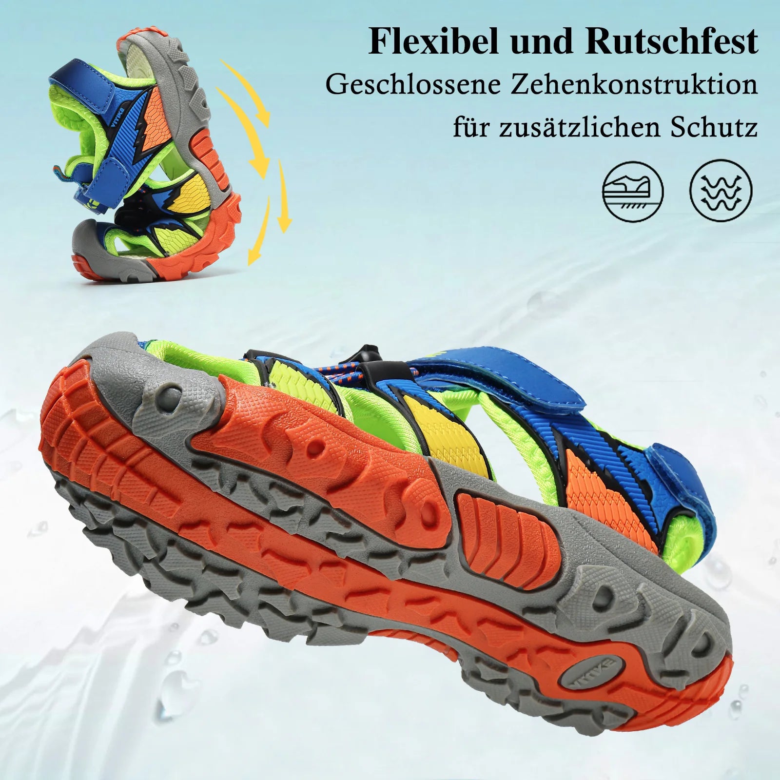 Boys Girls Sports Sandals Summer Kids Closed Toe Outdoor Sandals Athletic Water Shoes Sandals Child Pool Beach Sandals