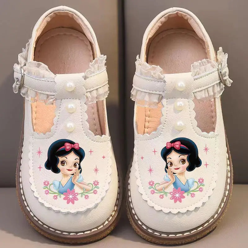 Disney Children's Girls' Leather Casual Shoes Spring Frozen Princess Girls' Soft Sole Non-slip Shoes Baby Shoes Lolita Girls