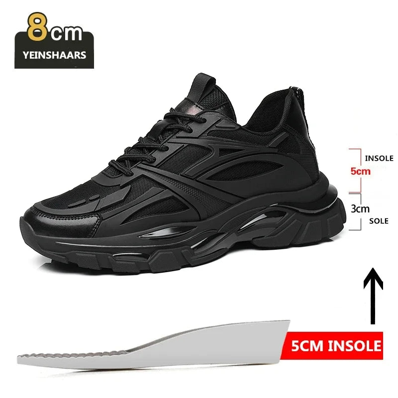 VIPOL Four Seasons Thick and height-increasing sports shoes, men's genuine leather mesh casual men's shoes, trendy shoes