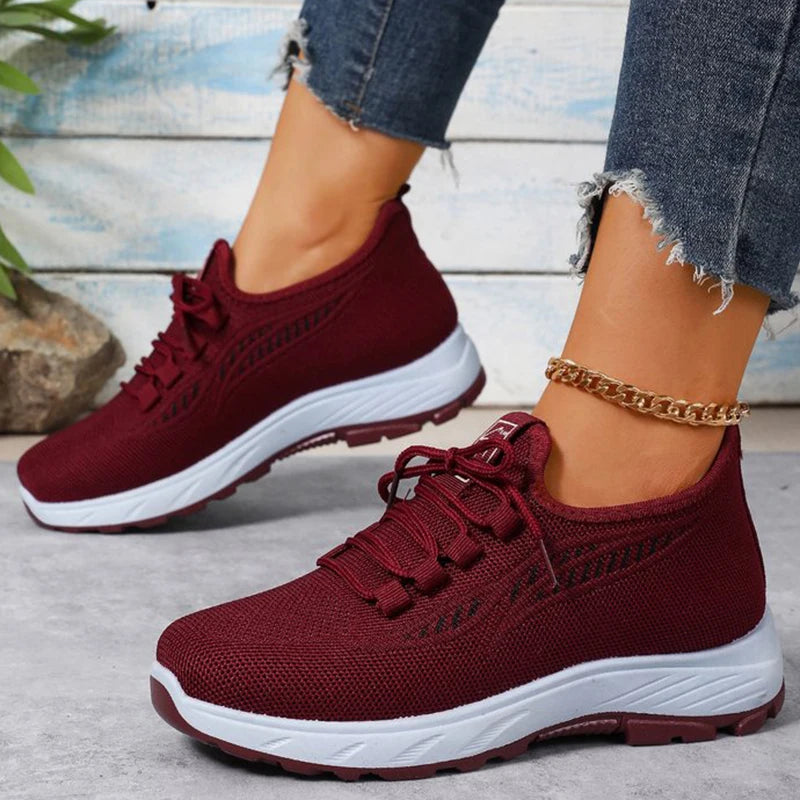 Fleece Lining Warm Sneakers for Women Winter Comfortable Light Plus Size Women's Sports Shoes Soft Sole Lace Up Cotton Shoes