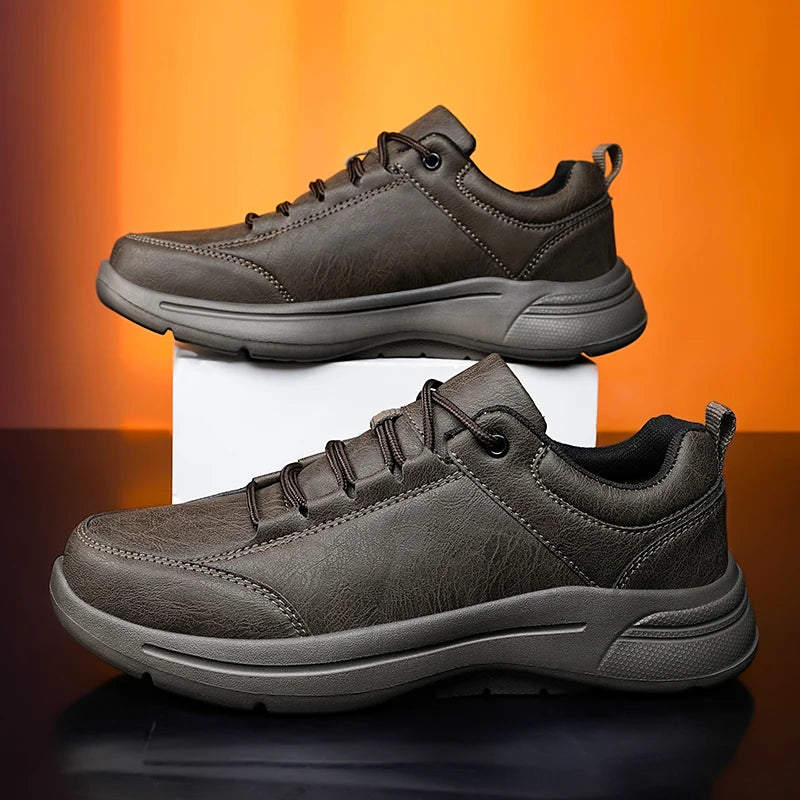 Waterproof Men's Chunky Sneakers Autumn and Winter Casual Shoes For Men Lace Up Lightweight and Soft Sport Walking Shoes