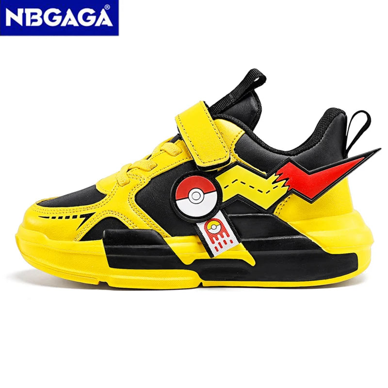 Four Season Sports Kids Cartoon Sneakers Outdoor Boys Classic Running Shoes Pu Leather Children's Walking Footwear Leisure