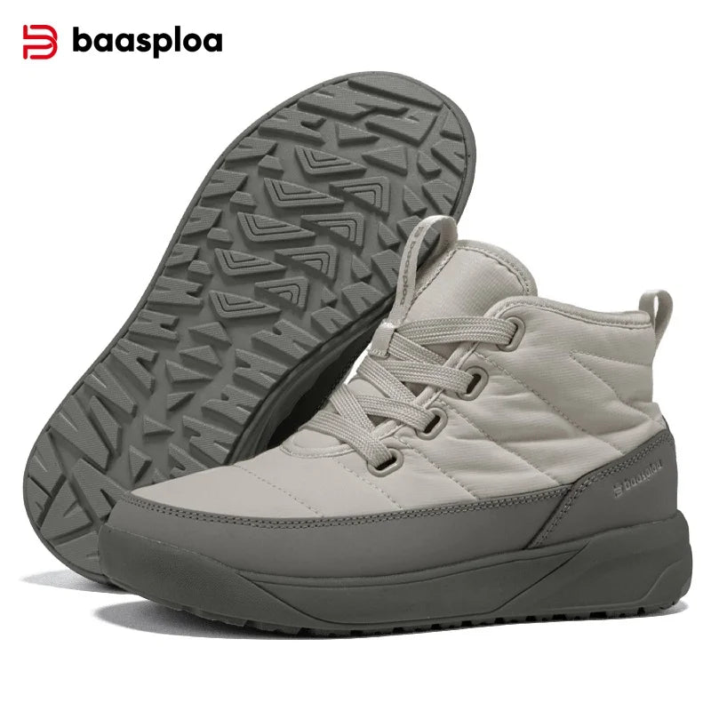 Baasploa Women Cottton Boots New Soft Warm Plush Female Winter Casual Shoes Comfort Non-Slip Resistant Ourdoor Walking Sneakers