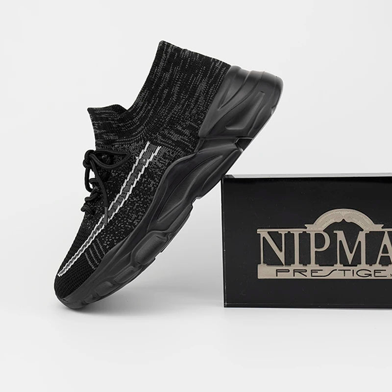 2025 New Men's Knitted Loafers Fashion Ethnic Style Casual Running Shoes Comfortable Lightweight Breathable Men's Cloth Shoes