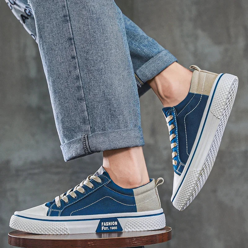 Men's casual sports shoes canvas shoes trendy low top plus size 45464748 multi-color