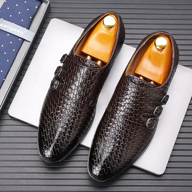 Knit Men's Leather Shoes Formal Business Dress Shoes for Men Classic Casual  Luxury Formal Shoes Derby Party Oxford Men Footwear