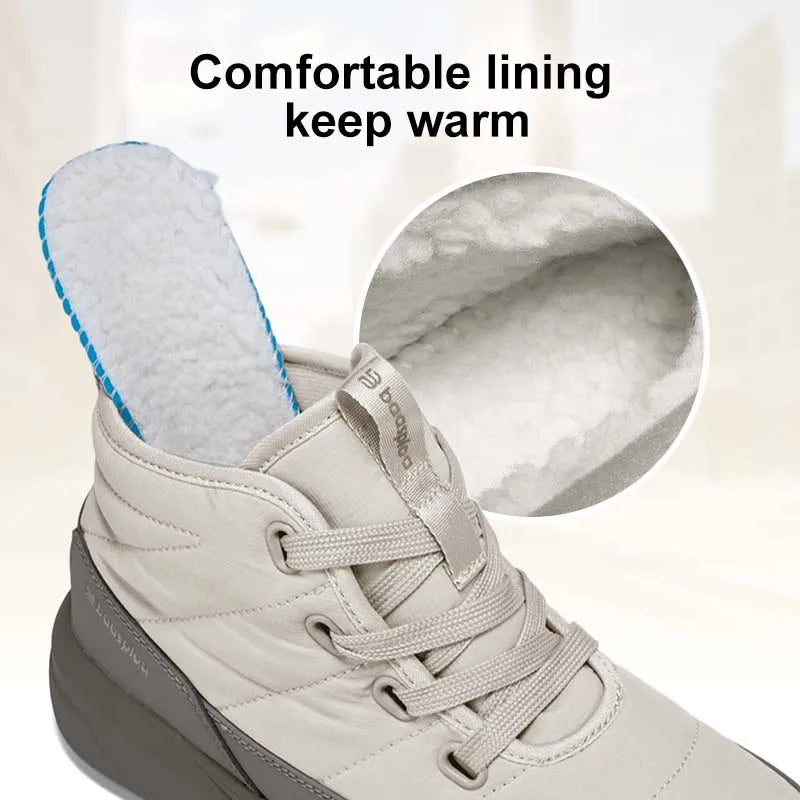 Baasploa Women Cottton Boots New Soft Warm Plush Female Winter Casual Shoes Comfort Non-Slip Resistant Ourdoor Walking Sneakers