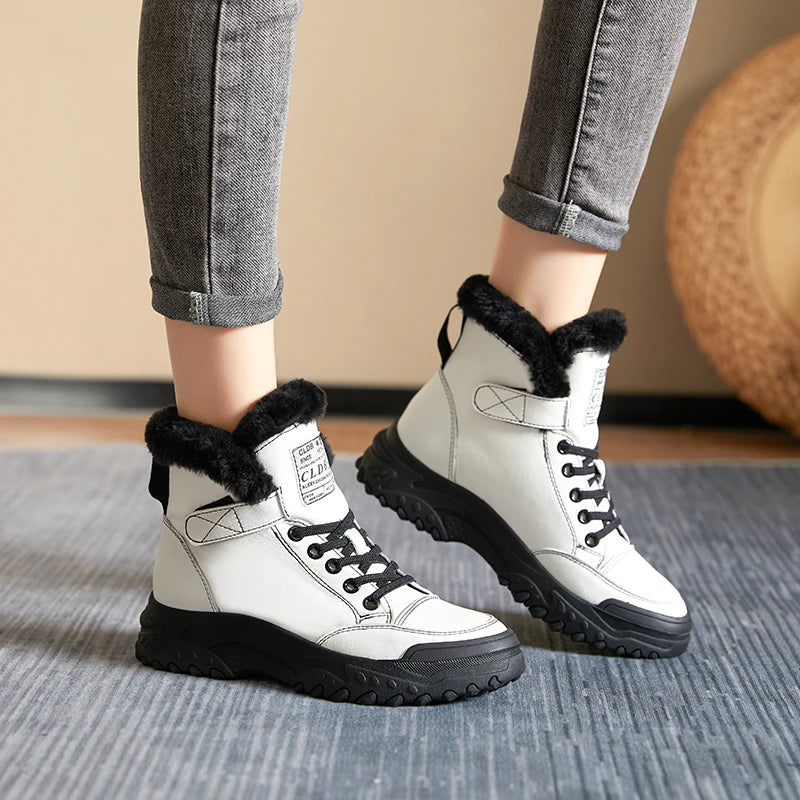 GKTINOO Winter Platform Shoes for Women 2025 Designer Luxury Sneakers Plush Sports Shoes Flats Snow Ankle Boots Tennis Female