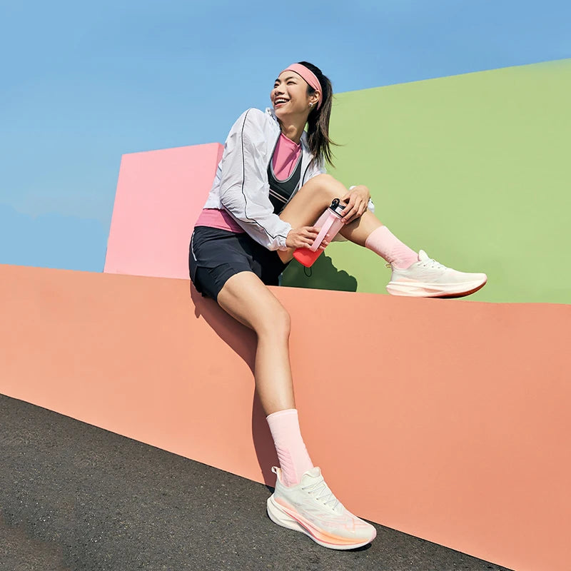 Xtep 2000KM 2.0 Running Shoes Women 2024 Summer Shock Absorption Professional TPU Sneakers 876218110044 (suggest half size down)