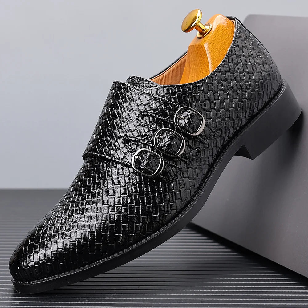 Knit Men's Leather Shoes Formal Business Dress Shoes for Men Classic Casual  Luxury Formal Shoes Derby Party Oxford Men Footwear