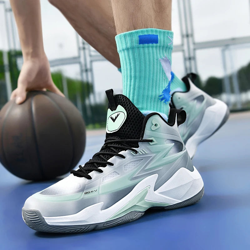 Phantom 3 Basketball Shoes Men's Winter Blitz 8 Sports Student Non-Slip Shock-Absorbing Wear-Resistant Rebound Practical Shoes