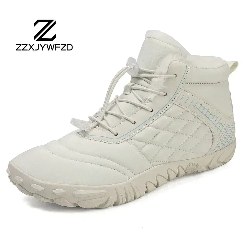 2024 New Winter Boots for Men Snow BareFoot Women Outdoor Non-slip Warm Fur Casual Sneakers Plus Size Ankle Boots Hiking Shoes