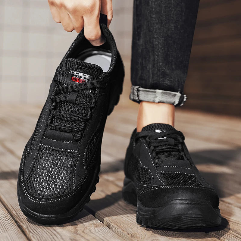 2025 New Men's Knitted Loafers Fashion Ethnic Style Casual Running Shoes Comfortable Lightweight Breathable Men's Cloth Shoes