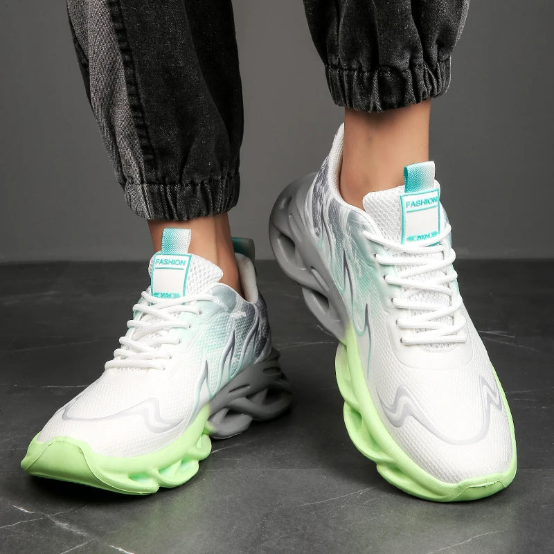 Summer Unisex Running Shoes Men Women Lightweight Mesh Breathable Comfortable Flat Soft Tennis Shoes Lace-up Sneakers Man 36-46