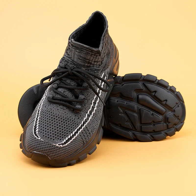 2025 New Men's Knitted Loafers Fashion Ethnic Style Casual Running Shoes Comfortable Lightweight Breathable Men's Cloth Shoes