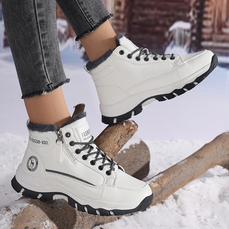 TUINANLE Women Shoes Winter Plush Keep Warm Platform Snow Shoes Female Non Slip Outdoor Waterproof Walking Sneakers Zapatillas
