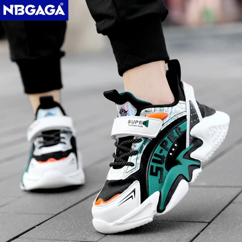 Sport Kids Leather Sneakers Four Season Boys Casual Shoes Non Slip Children Fashion School Walking Running Shoes Size 28-39