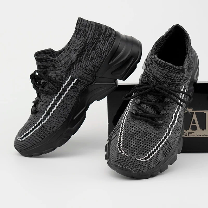 2025 New Men's Knitted Loafers Fashion Ethnic Style Casual Running Shoes Comfortable Lightweight Breathable Men's Cloth Shoes