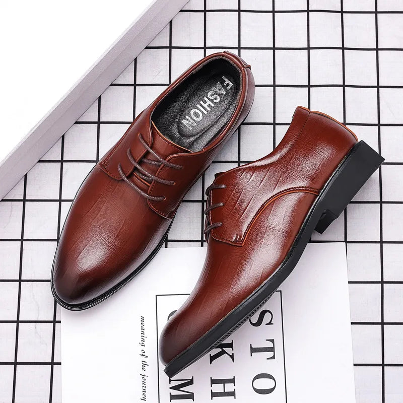 Mens Leather Dress Shoes Men's Formal Social Male Shoe Casual Business Pointed Toe Luxury Party Designer Shoes for Men